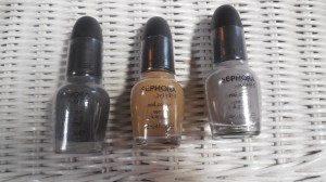 From left to right Break a Leg-Warmer!, Neutral Beauty, Frankly, I Don't Give A-dam