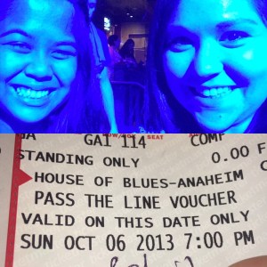 My friend Jeri & me with our "Pass the Line" voucher, generously gifted to us!